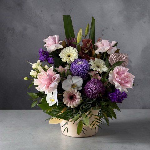 Floral Hat Box Arrangement
