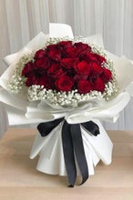 Valentine's Red Roses with Babies Breath